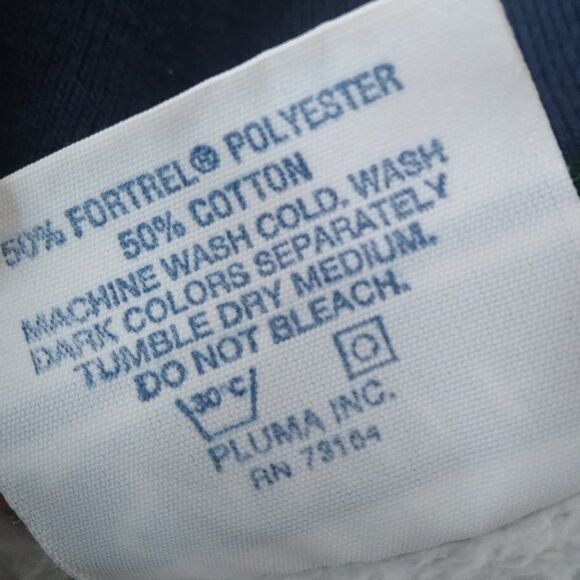 Vintage Wisconsin Plaid Embroidered Double Collar Crewneck Sweatshirt - Picture 6 of 8